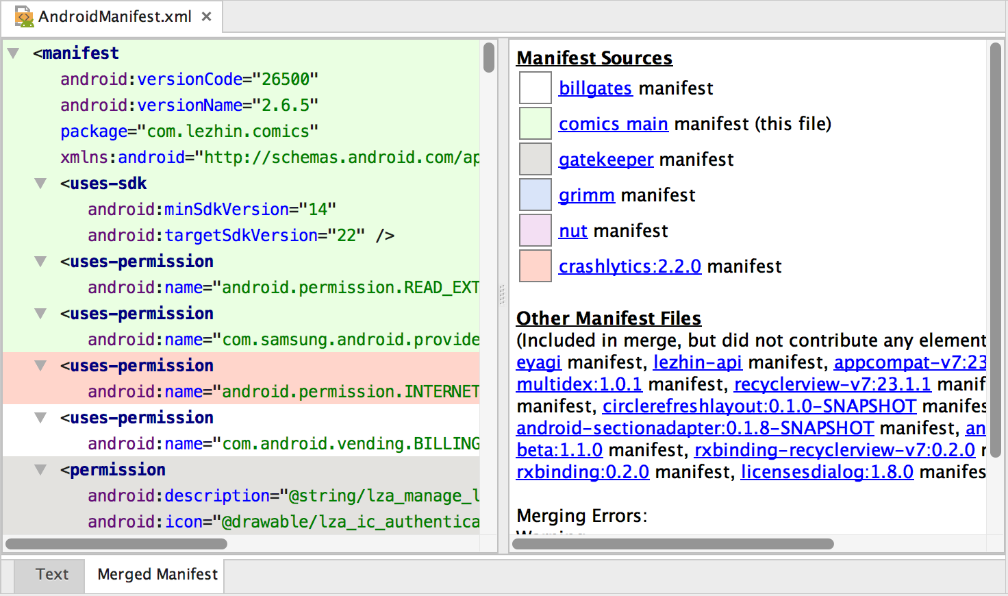 Merged Manifest