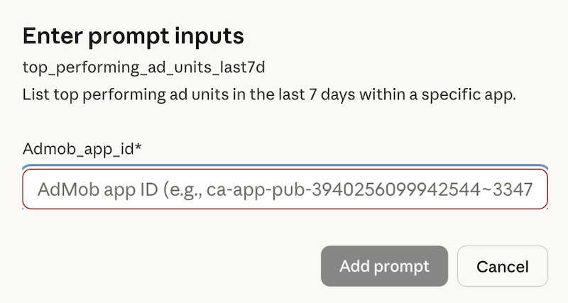 Prompt for top performing ad units