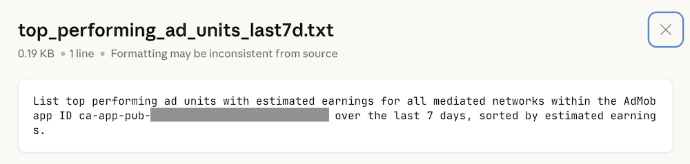 Prompt for top performing apps - Details