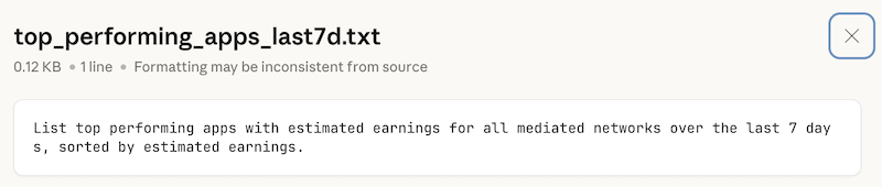 Prompt for top performing apps - details